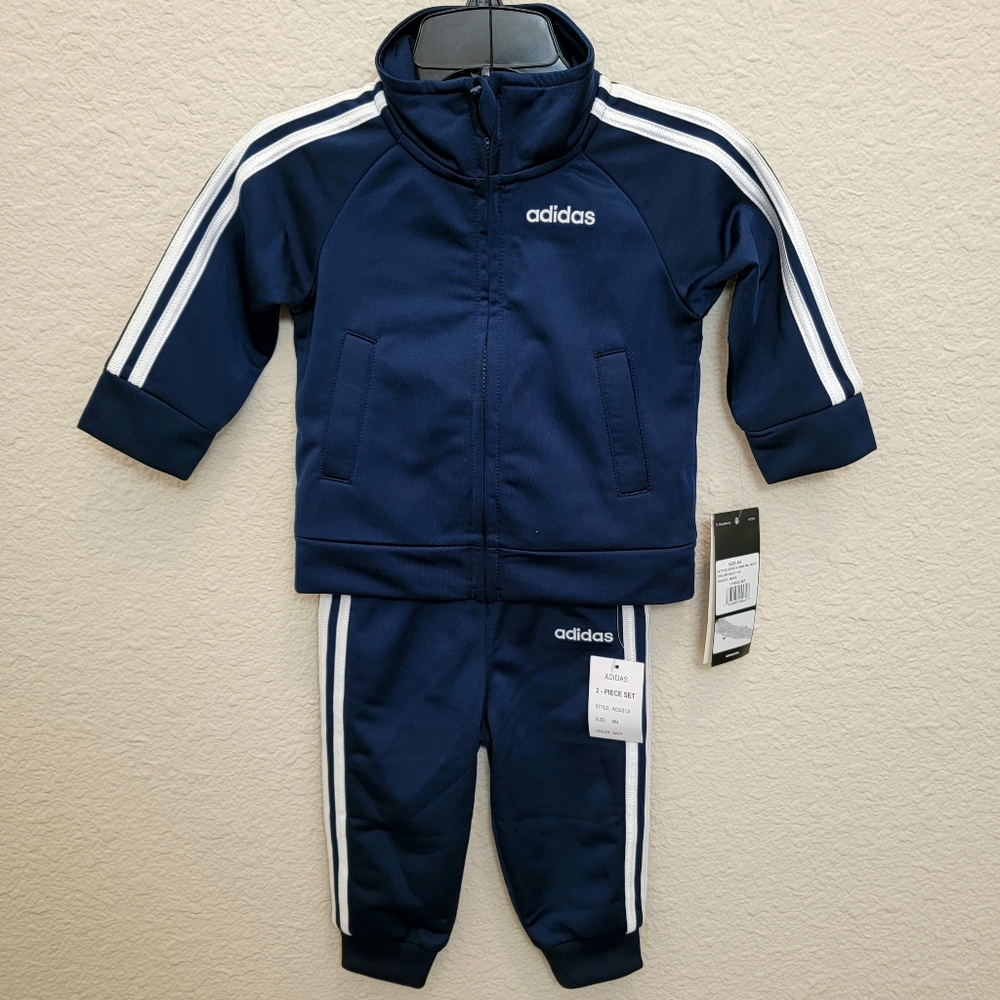 Adidas Tracksuit Pants and jacket Blue Set for boys (6M)
